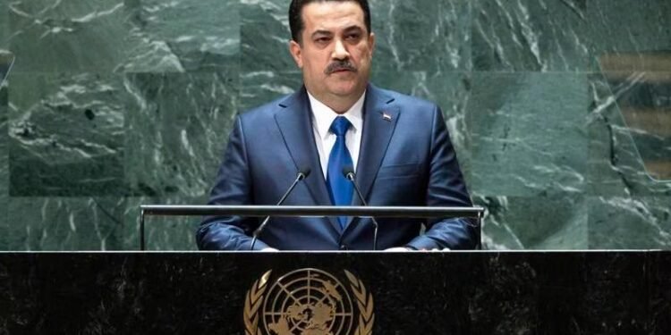 Iraq's Prime Minister Mohammed Shia Al Sudani addresses the 78th session of the UN General Assembly this month.