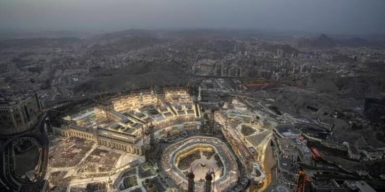 The Grand Mosque seen from the Clock Tower in Makkah, Saudi Arabia, during the Hajj pilgrimage. AP