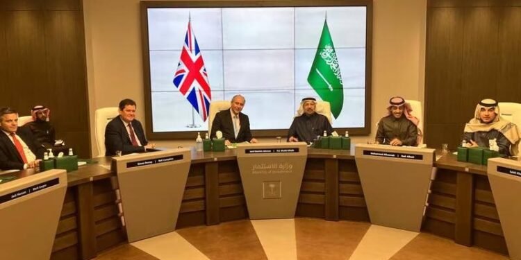 UK Investment Minister Dominic Johnson at talks on the free trade deal in Riyadh, Saudi Arabia, in March. Photo: Department for Business and Trade