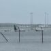 Airport submerged in flood water, crocodiles were seen