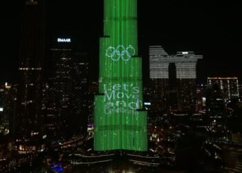 Burj Khalifa lights up for Olympic Day