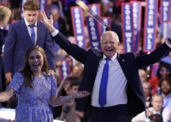 Vice presidential candidate Tim Walz accepted the nomination