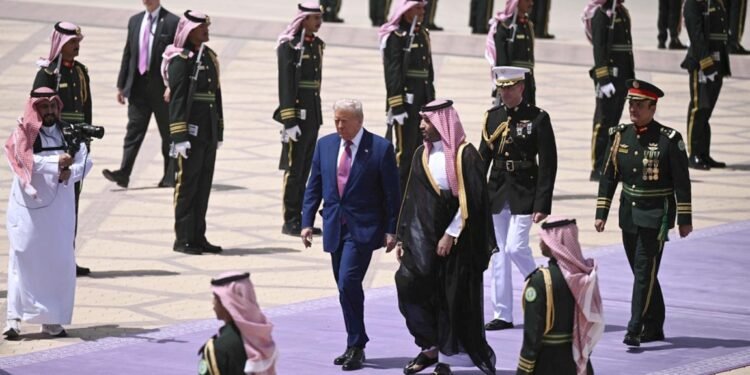 Saudi Crown Prince Mohammed bin Salman welcomes US President Donald Trump who arrived in Saudi Arabia